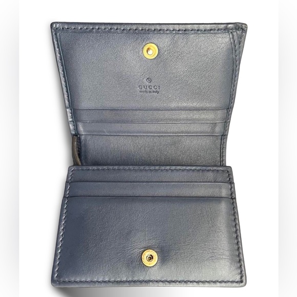 FULL INCLUSION! RARE Gucci Pearly GG Marmont Matelasse Denim Wallet with Chain. - Picture 4 of 16